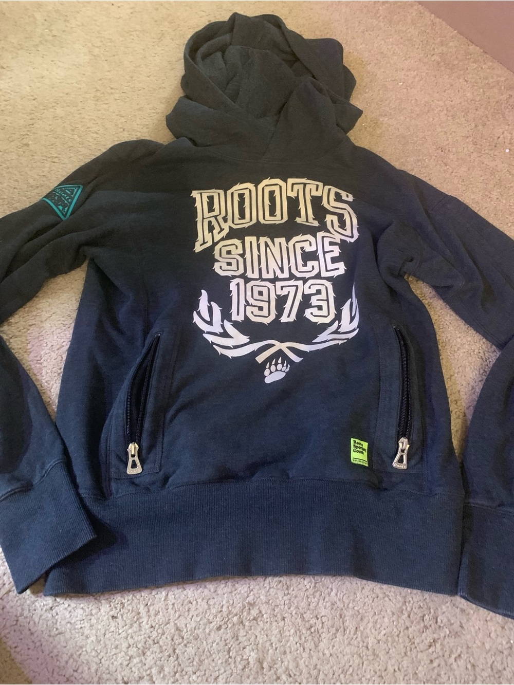 Roots Sporting Goods Dark Grey Hooded Sweatshirt XS